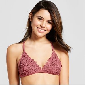 Crochet Bikini Top in Primrose Pink